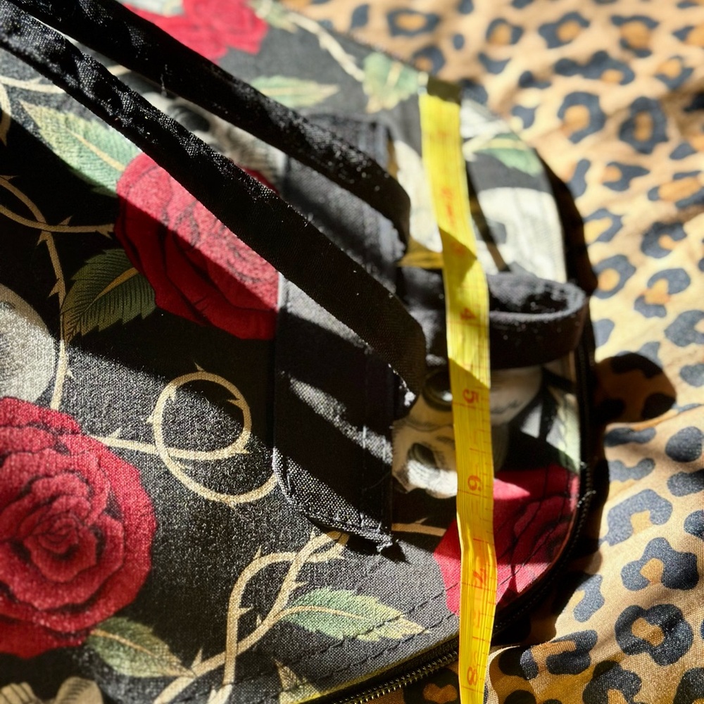 Skull and Rose Patterned Backpack - Picture 11 of 12